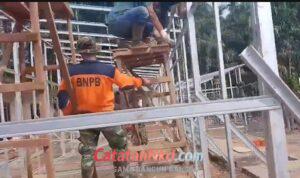 Rangka Baja dan Dinding Terpasang, Huntara di Sumbar Siap Dihuni