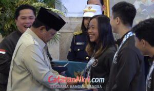 Istana Negara Meriah, Prabowo Hitung Medali Atlet Triathlon Indonesia